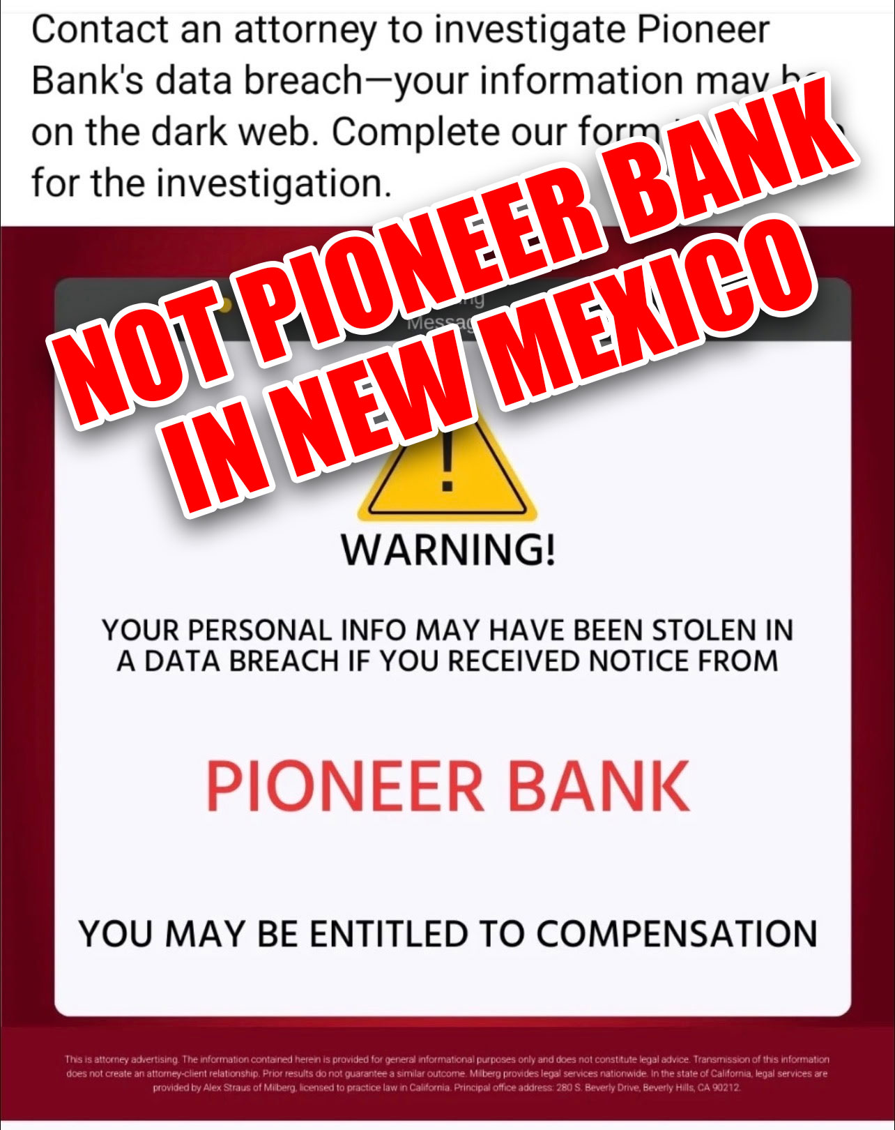 PIONEER BANK NY BREACH